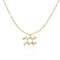 Élégant collier en argent S925 avec pendentif zodiaque Gémeaux en zircons colorés - Verseau