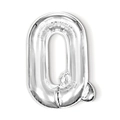 Silver foil letter Q balloon with metallic finish for birthday and wedding party decor - 16-inch Silver Slim Letter Aluminum Foil Balloon (q)
