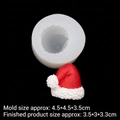 3D Santa hat silicone mold for DIY candles and clay crafts with realistic fur texture - Style 3 / Clear