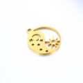 Colgante dorado de acero inoxidable con motivos de sol, luna y estrellas para joyas DIY - Dorado