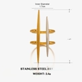 Two-tone stainless steel spike ring with gold and silver finish and industrial style - Vertical Spike Double Ring Style (1605)
