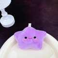 Cute purple plush star keychain with embroidered smiling face for backpack decor - Purple Star (No Clasp)