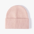 Pink ribbed knit beanie for women and men, classic winter hat in a minimalist style - Adjustable / Pink