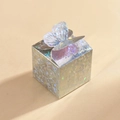 Laserschnitt Schmetterling Geschenkbox mit Holo-Effekt für Hochzeiten und kleine Geschenke - 8x8x8cm / Silber AB