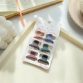 6-piece mini matte hair claws set in assorted Morandi colors on white display card - Straight 2.8cm