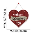 Targa a cuore in legno rosso per San Valentino con cordino e indicazioni dimensionali - Cuore/Happy Valentine's Day/Rosso / Appendiporta 4