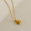 Minimalist gold bubble 3D letter H pendant necklace with a polished metallic finish - Letter S