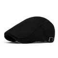 Boina clásica de malla negra para verano en tejido transpirable con hebilla plateada - Ajustable / Negro