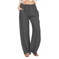 Men's hip-hop casual gray sports trousers with drawstring waist and wide leg fit - S / Dark Gray
