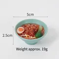 Miniatur 5cm künstliche Ramenschüssel Spielzeug mit realistischem Ei und grünem Gemüse - Hackfleischnudeln / Ohne Clip