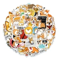 Set di 50 adesivi impermeabili per cani Corgi per valigie e laptop in colori vivaci - 50 Corgi Non Ripetuti (AZ086)