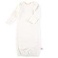 Newborn long sleeve sleeping sack in creamy white soft cotton knit with elastic hem - 59cm / Off White