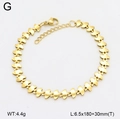 Double-layered golden titanium steel bracelet with flat snake chain and adjustable extension - Style 1-Wave Chain