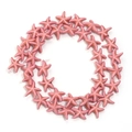 Pink starfish turquoise loose beads in spiral layout for DIY jewelry making and crafts - 13*13mm / Pink