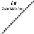 Detail showing 4mm wide black crystal bead chain with golden stainless steel links - 4mm / 6# Black Chain Per Meter