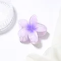 Elegant purple lily flower hair claw clip with a gradient resin finish for women - Purple