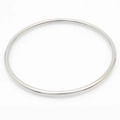 Polished silver stainless steel 2mm minimalist bangle bracelet in a sleek round design - 55mm / Steel / 1 Piece