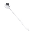 Silver stainless steel long handle spoon with a cherry blossom flower shaped tip - Cosmos Spoon / Silver