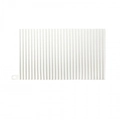 White rectangular silicone draining mat with ribbed texture and hanging hole feature - White