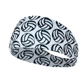 Elastic white sports headband with black volleyball print for fitness and yoga - Volleyball White