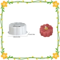 DIY flower candle silicone mold with multi-petal design and dimension measurements - Flower Style 007 / Semi-transparent White