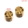 Goldene 8mm Edelstahl-Hohlperlen mit 2mm Loch für DIY-Schmuckherstellung und Design - Gold-Schneeflocke / 2 Stk./Packung