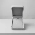 Premium light grey velvet flip jewelry box for necklaces and pendants storage - Grey Velvet Box