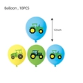 Set mit 18 Traktor-Partyballons in Blau, Gelb und Grün für Jungen-Geburtstagsdekorationen - Luftballons 18 Stk-Traktor