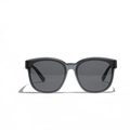 Classic large square TR90 polarized sunglasses with glossy black frame and grey lenses - Matte Grey
