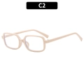 Gafas cuadradas beige con filtro de luz azul y lentes transparentes, acabado C2 - Beige