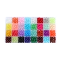 DIY jewelry kit with 8mm glass beads in multi-colored jelly tones and storage box - Jelly Solid Jade-like / 32 Grids/640 Pcs