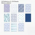 Blueberry Mousse 50-sheet vintage scrapbook paper set with 10 blue and purple patterns - Blueberry Mousse