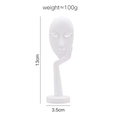 Minimalist white abstract thinker sculpture, 13cm height resin art decor for desk - Mini White - Face Support
