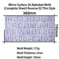 360x195mm Silikonform mit 26 Buchstaben und Zahlen für DIY Kristall-Harz-Handwerk - Spiegel Alphabet - Dünn - Umgekehrt 02