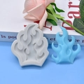 Stampo in silicone a fiamma grigia con finitura in resina blu per torte e decori - Stile Fiamma Piccola (2)