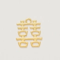Pendentif en métal doré caractère Xi pour boîtes de cadeaux de mariage chinois - Xi carré doré