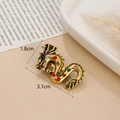 Dettaglio della spilla a forma di drago vintage con strass colorati, 3,1x1,8 cm - Stile con Strass Colorati / Stile 2 Dragone Oro Antico