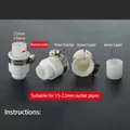 Universal faucet adapter kit for 15-22mm pipes with metal clamp and inner sleeve - Universal Faucet Connector