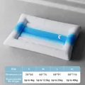 Größentabelle für Haustier-Kühlmatte mit Maßen von S bis XL und Gewichtslimits für Hunde - L (68*91cm) / Quadratisch Blau Verlauf