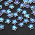 Blue iridescent star crystal beads with center hole for DIY jewelry making and crafts - Imported Colorful