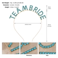 Diadema Team Bride con diamantes azules y medidas para despedidas de soltera y bodas - Estilo Letras TEAM BRIDE / Dorado - Azul (TS-J3272GLB)