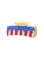 Detail of PU hair claw clip with American flag pattern and melting effect design - National Flag Pattern B