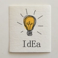 Square compressed wood pulp sponge cloth with Idea lightbulb print for kitchen cleaning - Light Bulb