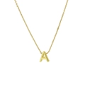 Minimalist 18k gold plated necklace featuring a small polished letter A pendant - Letter A