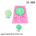 Roze siliconen vorm met lotusbladmotieven voor fondant en klei knutselprojecten - 3# Lotusblad 15-986 / Roze