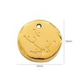 10mm 14k gold-plated zodiac charm pendant in titanium steel for DIY jewelry making - Aries