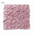 Solid pink satin square scarf for women, elegant soft silk-like large hair scarf. - Pink