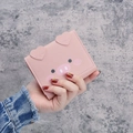 Niedliche rosa Cartoon-Schwein-Geldbörse für Damen aus hochwertigem Kunstleder-Material - Rosa