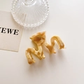 Chic amber marble pattern resin hair claw clip with minimalist wave design for women - 6cm / Patterned Milky Yellow