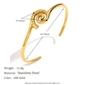 Multi-layer spiral stainless steel cuff bracelet with 18K gold plating for women - Spiral Donut Style / Donut Bracelet - Gold